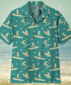 Surfing Blue And White Aloha 3D Hawaiian Shirt Gift For Men And Women