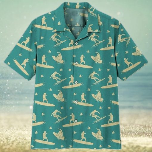 Surfing Blue And White Aloha 3D Hawaiian Shirt Gift For Men And Women