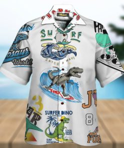 T Rex Surfing Hawaiian Shirt