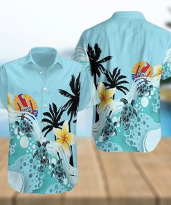 Tahiti Blue Turtle Hibiscus Hawaiian Shirt