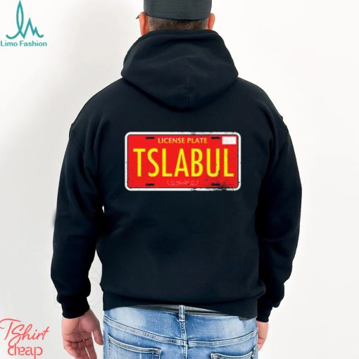 Tesla Bull License Plate Shirt