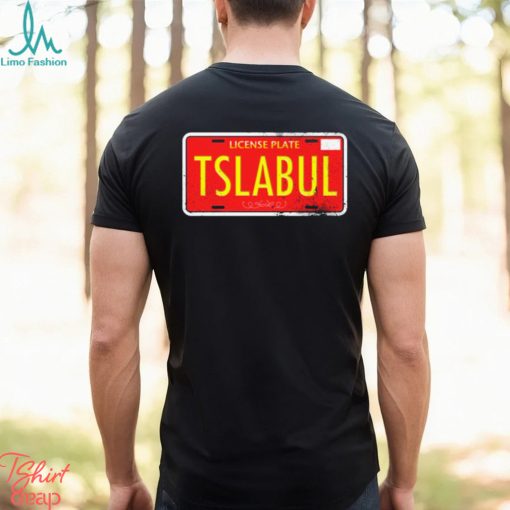 Tesla Bull License Plate Shirt