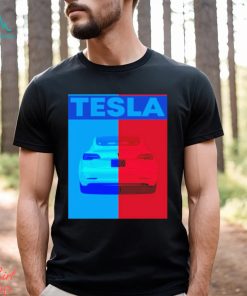 Tesla Rear End Red & Blue Art Shirt