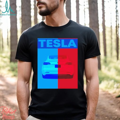 Tesla Rear End Red & Blue Art Shirt