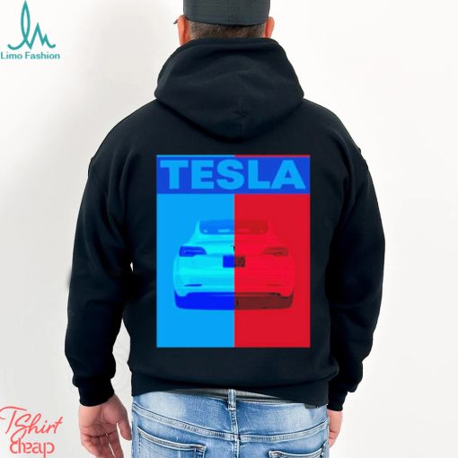 Tesla Rear End Red & Blue Art Shirt