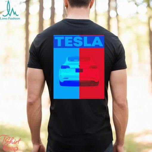 Tesla Rear End Red & Blue Art Shirt