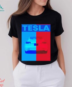 Tesla Rear End Red & Blue Art Shirt