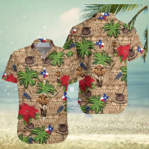 Texas Insignia Aloha Hawaiian Shirts Gift For Summer Vacation