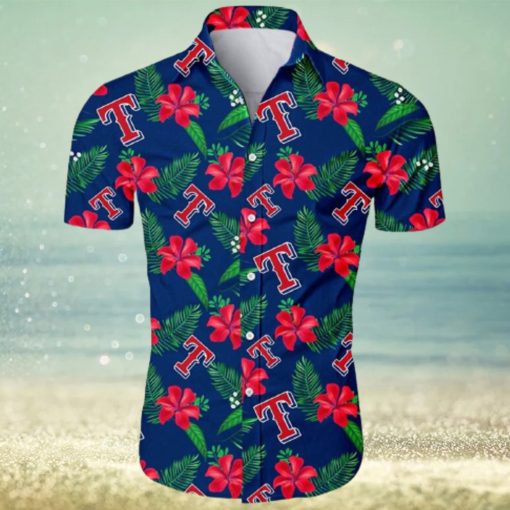 Texas Rangers MLB Hibiscus Flower Summer Hawaiian Shirt