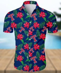 Texas Rangers MLB Hibiscus Flower Summer Hawaiian Shirt