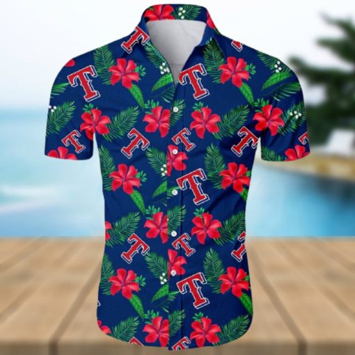 Texas Rangers MLB Hibiscus Flower Summer Hawaiian Shirt