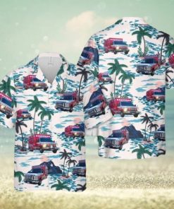 Texas Rockwall County Ems Button Up Hawaiian Shirt