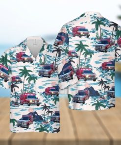 Texas Rockwall County Ems Button Up Hawaiian Shirt