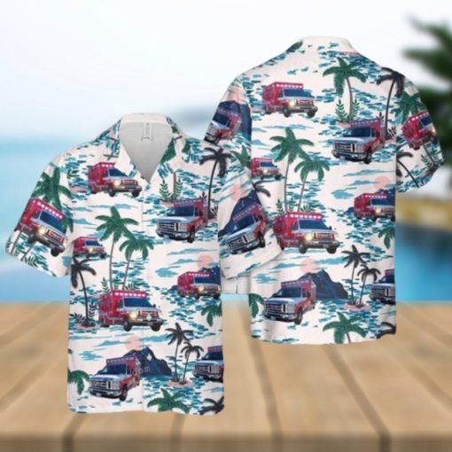 Texas Rockwall County Ems Button Up Hawaiian Shirt