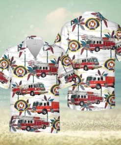 Texas Wichita Falls Fire Department Button Up Hawaiian Shirt