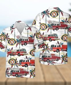 Texas Wichita Falls Fire Department Button Up Hawaiian Shirt