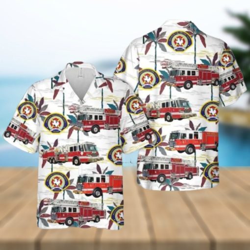 Texas Wichita Falls Fire Department Button Up Hawaiian Shirt