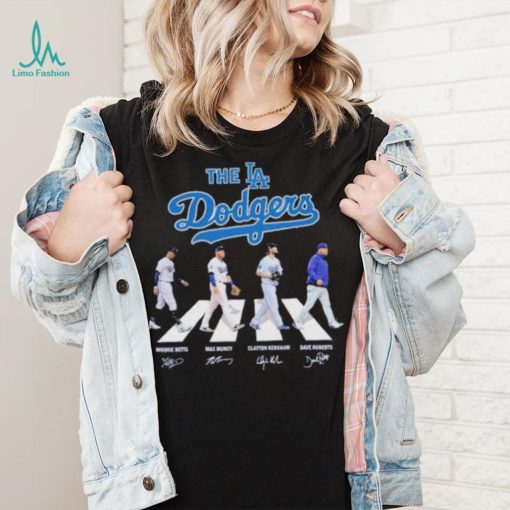The Los Angeles Dodgers Betts Muncy Kershaw and Roberts abbey road 2023 signatures shirt