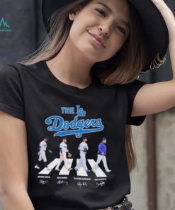 The Los Angeles Dodgers Betts Muncy Kershaw and Roberts abbey road 2023 signatures shirt