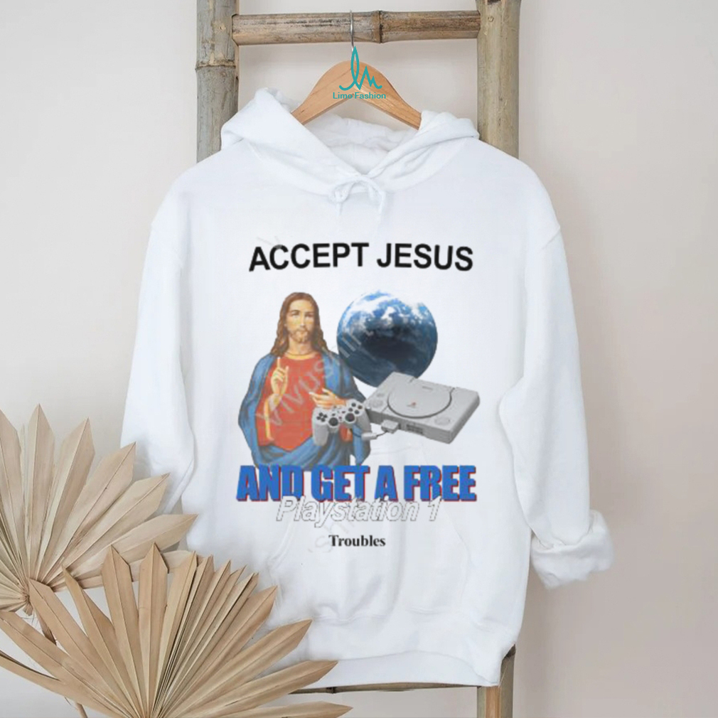 Thetroublecompany Accept Jesus And Get A Free Playstation 1 Long Sleeve Tee Shirt Thetroublecompany Accept Jesus And Get A Free Playstation 1 Long Sleeve Tee Shirt