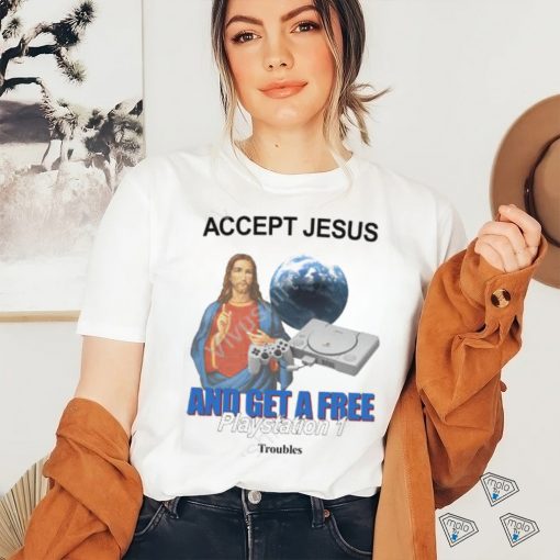 Thetroublecompany Accept Jesus And Get A Free Playstation 1 Long Sleeve Tee Shirt