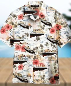 Titanic White And Pink Flowers Aloha 3D Hawaiian Shirt Gift For Men And Women