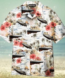 Titanic White And Pink Flowers Aloha 3D Hawaiian Shirt Gift For Men And Women