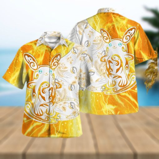 Tribal Alolan Raichu Design Hawaiian Shirt and Short