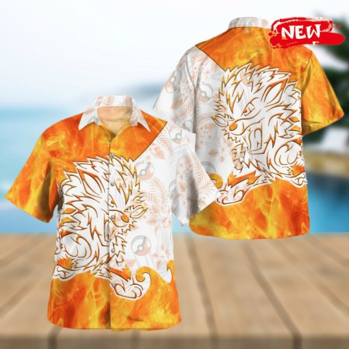 Tribal Arcanine Design Hawaiian Shirt and Short