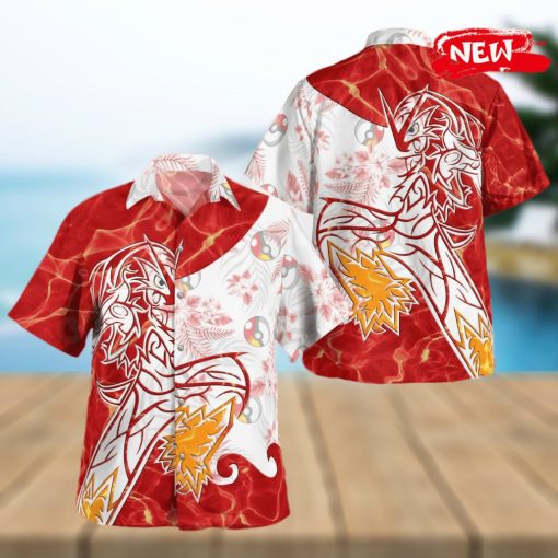 Tribal Blaziken Design Hawaiian Shirt and Short