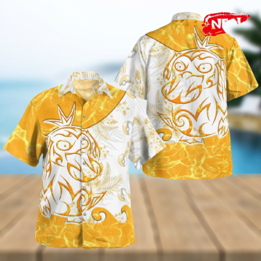 Tribal Psyduck Design Hawaiian Shirt and Short Tribal Psyduck Design Hawaiian Shirt and Short
