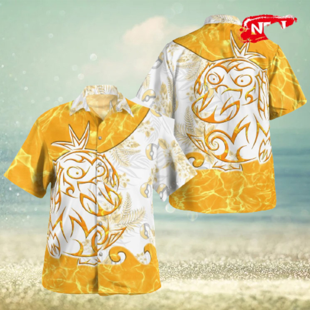 Tribal Psyduck Design Hawaiian Shirt and Short Tribal Psyduck Design Hawaiian Shirt and Short