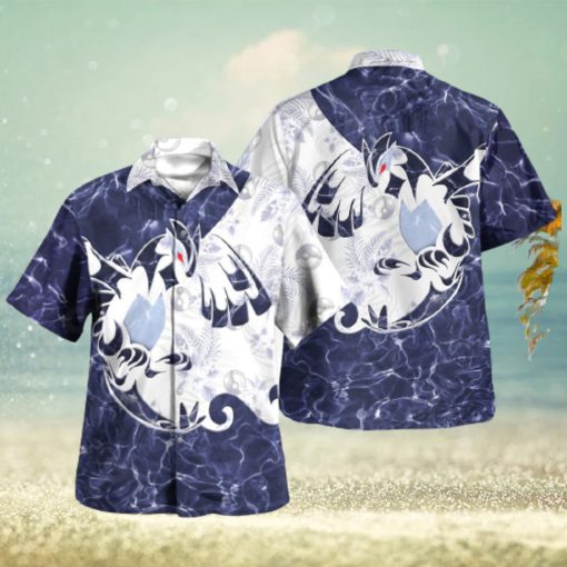 Tribal Shadow Lugia Design Hawaiian Shirt and Short