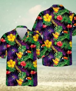 Tropical Leaves Toucan Bird Aloha Hawaiian Shirt