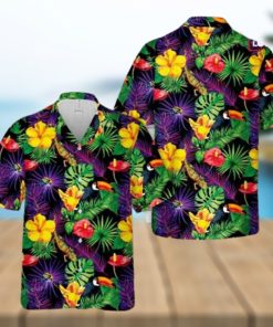 Tropical Leaves Toucan Bird Aloha Hawaiian Shirt