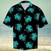 Turtle Blue Tie Dye Hawaiian Shirt