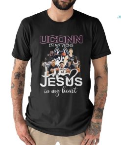 UConn Huskies In My Veins Jesus In My Heart T Shirt