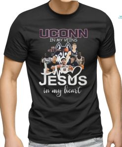 UConn Huskies In My Veins Jesus In My Heart T Shirt