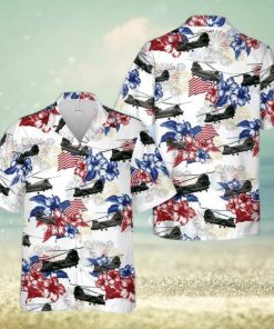 US Army Boeing CH 47 Chinook Gift For 4th Of July Aloha Flower Pattern Hawaiian Shirt