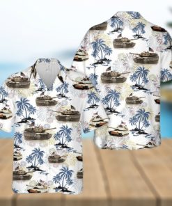 US Army M1A1 Abrams Tank July 4th Coconut Pattern Hawaiian Shirt