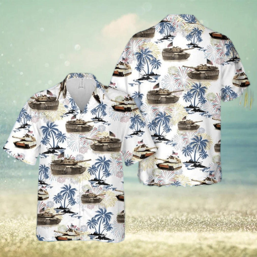 US Army M1A1 Abrams Tank July 4th Coconut Pattern Hawaiian Shirt US Army M1A1 Abrams Tank July 4th Coconut Pattern Hawaiian Shirt