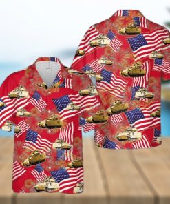 US Army M2A3 Bradley 4th July All Over Print Flag Hawaiian Shirt