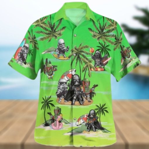 Vader Boba Fett Trooper Summer Time Hawaiian Shirt Green