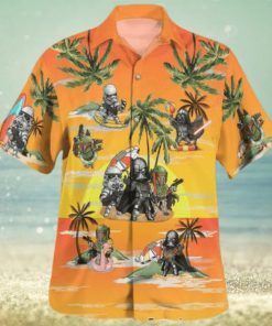 Vader Boba Fett Trooper Summer Time Hawaiian Shirt Sunset Yellow