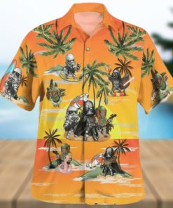 Vader Boba Fett Trooper Summer Time Hawaiian Shirt Sunset Yellow