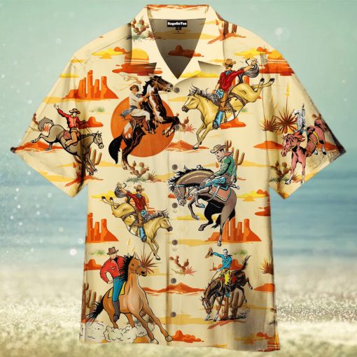 Vintage Cowboy Riding Horse Hawaiian Shirt