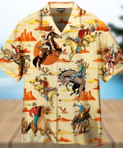 Vintage Cowboy Riding Horse Hawaiian Shirt