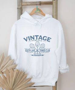 Vintage Tennis Whites Wood South Lake Tennis Club 12th Annual Village Shores 2025 Tournament logo shirt