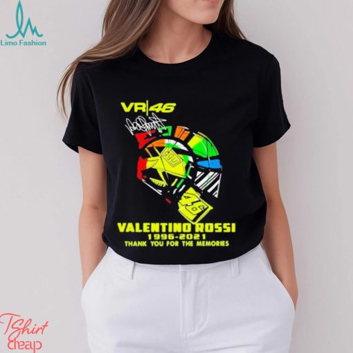 Vr 46 Agv Valentino Rossi 1996 – 2021 Thank You For The Memories Signature T shirt