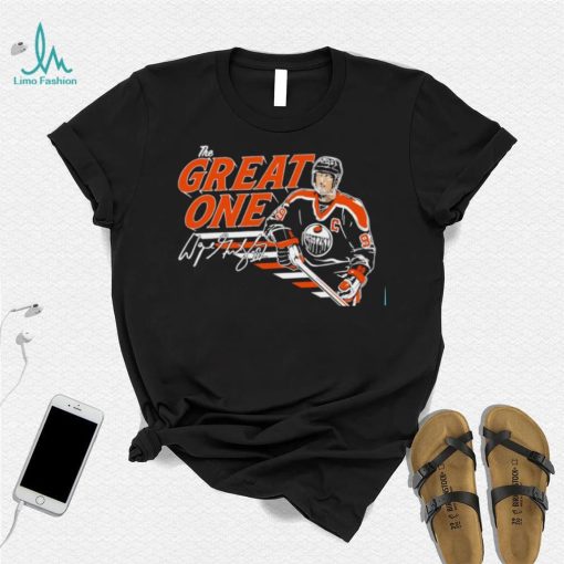 Wayne Gretzky Edmonton Oilers the Great One signature Legend shirt